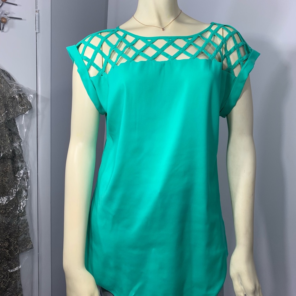 EXPRESS Turquoise Cut Out Top